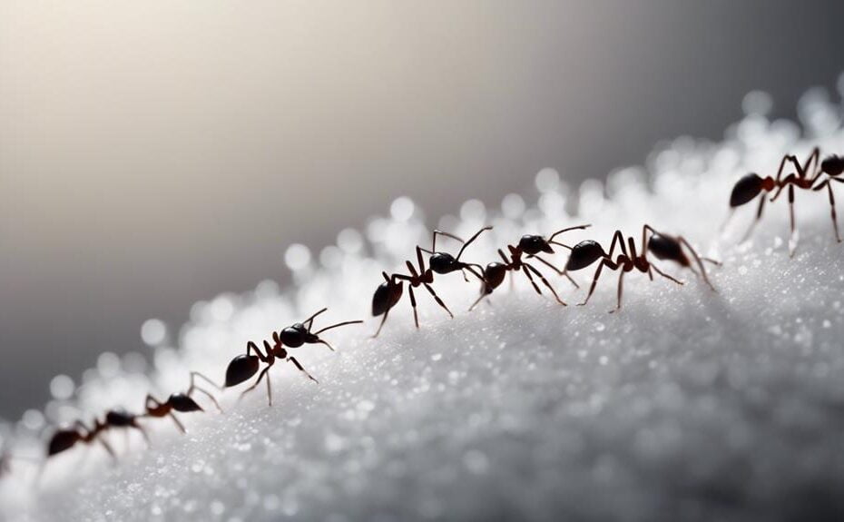 ants collect salt grains