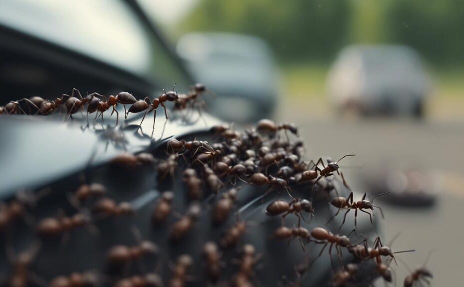 ants infesting parked car