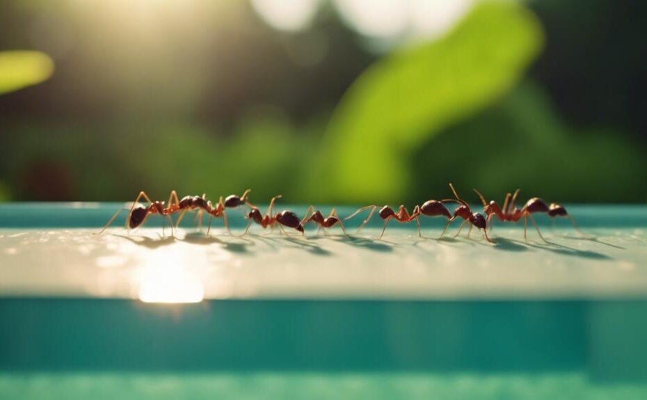 ants near pool area