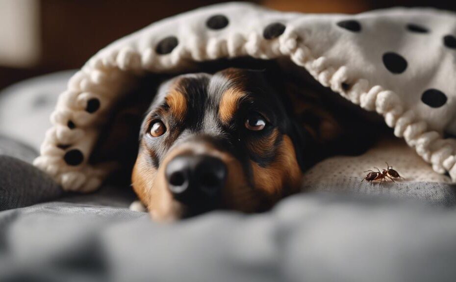 bed bug infesting dog bed