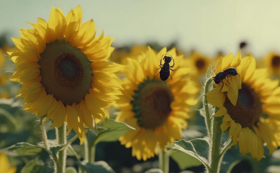 exploring sunflowers with ants