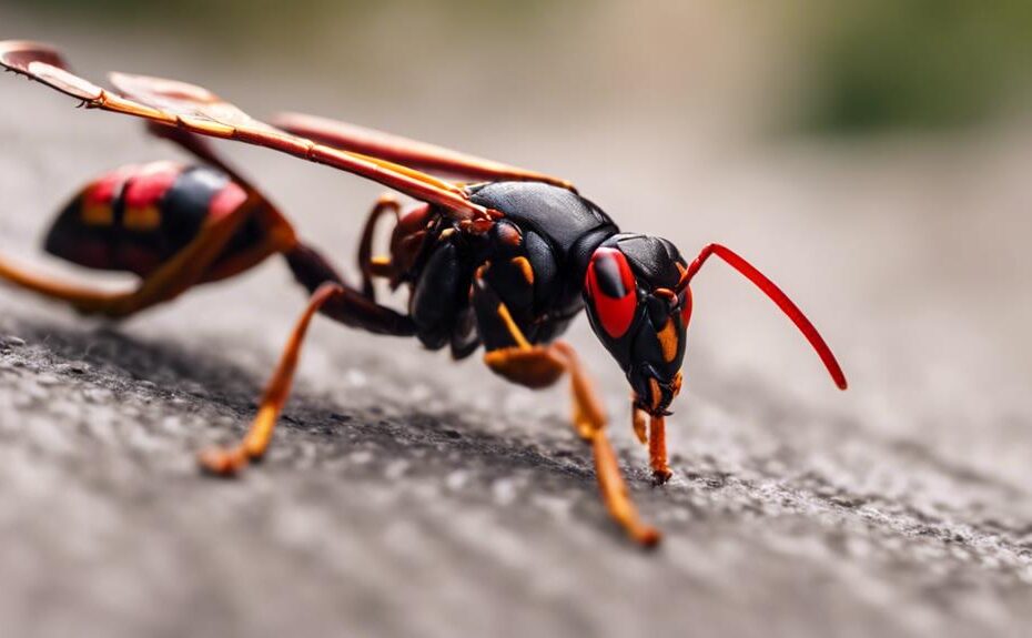 fascinating red headed wasp details