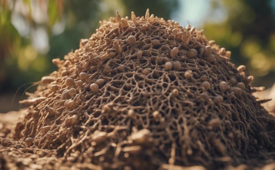 identifying termite nests outdoors