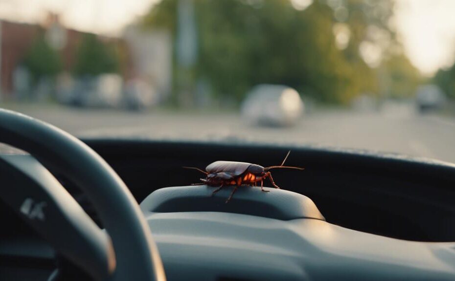 roach invades car interior