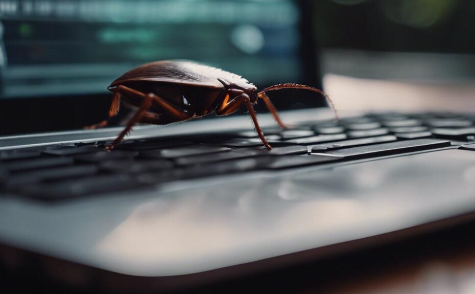 unexpected cockroach in laptop